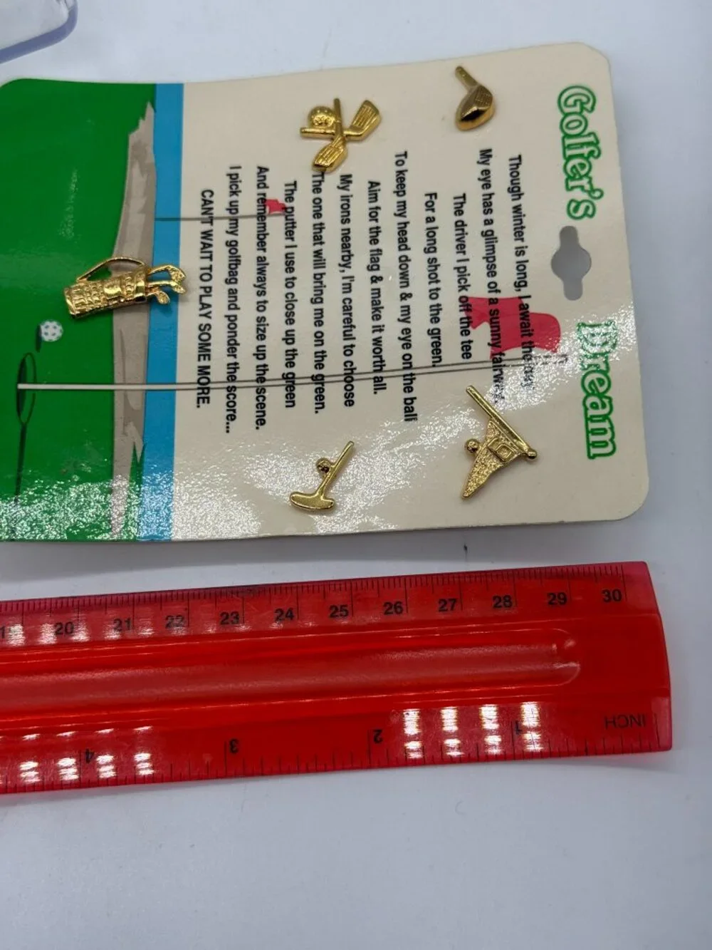 Golfer’s Dream Set of 5 Gold Tone Golf Lapel Pins NWT